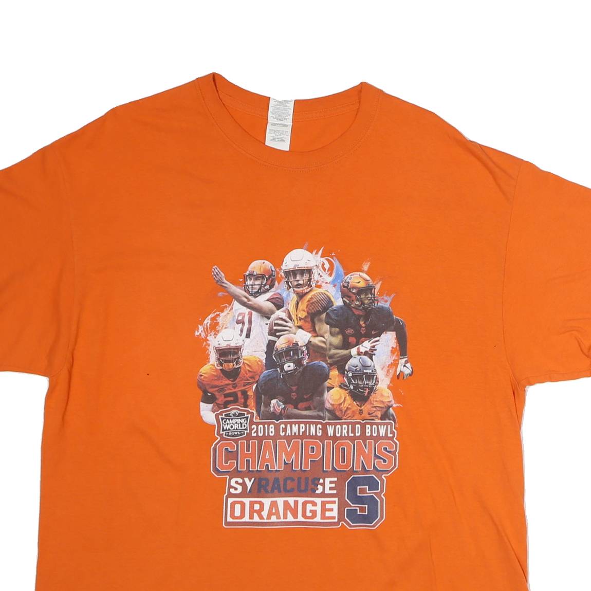 GILDAN Mens Orange 2018 Camping World Bowl Champions Graphic T-Shirt XL Short