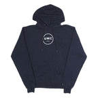 CHAMPION Mens Navy Blue Pullover Hoodie M UMC Graphic Print