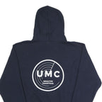 CHAMPION Mens Navy Blue Pullover Hoodie M UMC Graphic Print