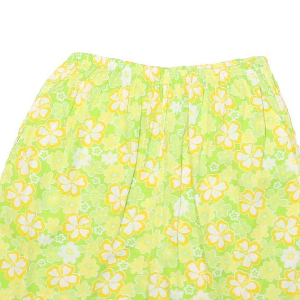 Mens Yellow Floral Pattern Cotton Blend Casual Shorts XXS W24 Summer