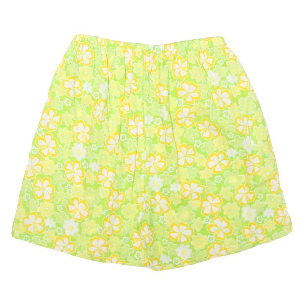 Mens Yellow Floral Pattern Cotton Blend Casual Shorts XXS W24 Summer