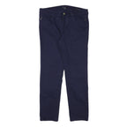 TOMMY HILFIGER Womens Cotton Blend Navy Slim Straight Trousers W33 L28 Casual