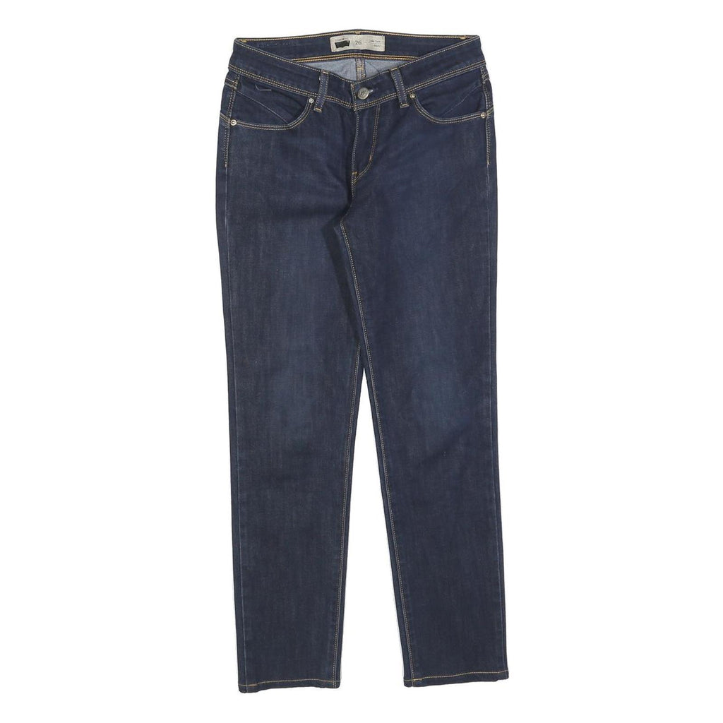 LEVI'S Womens Jeans Blue Slim Skinny Denim Raw W26 L26 Zip Cotton Blend