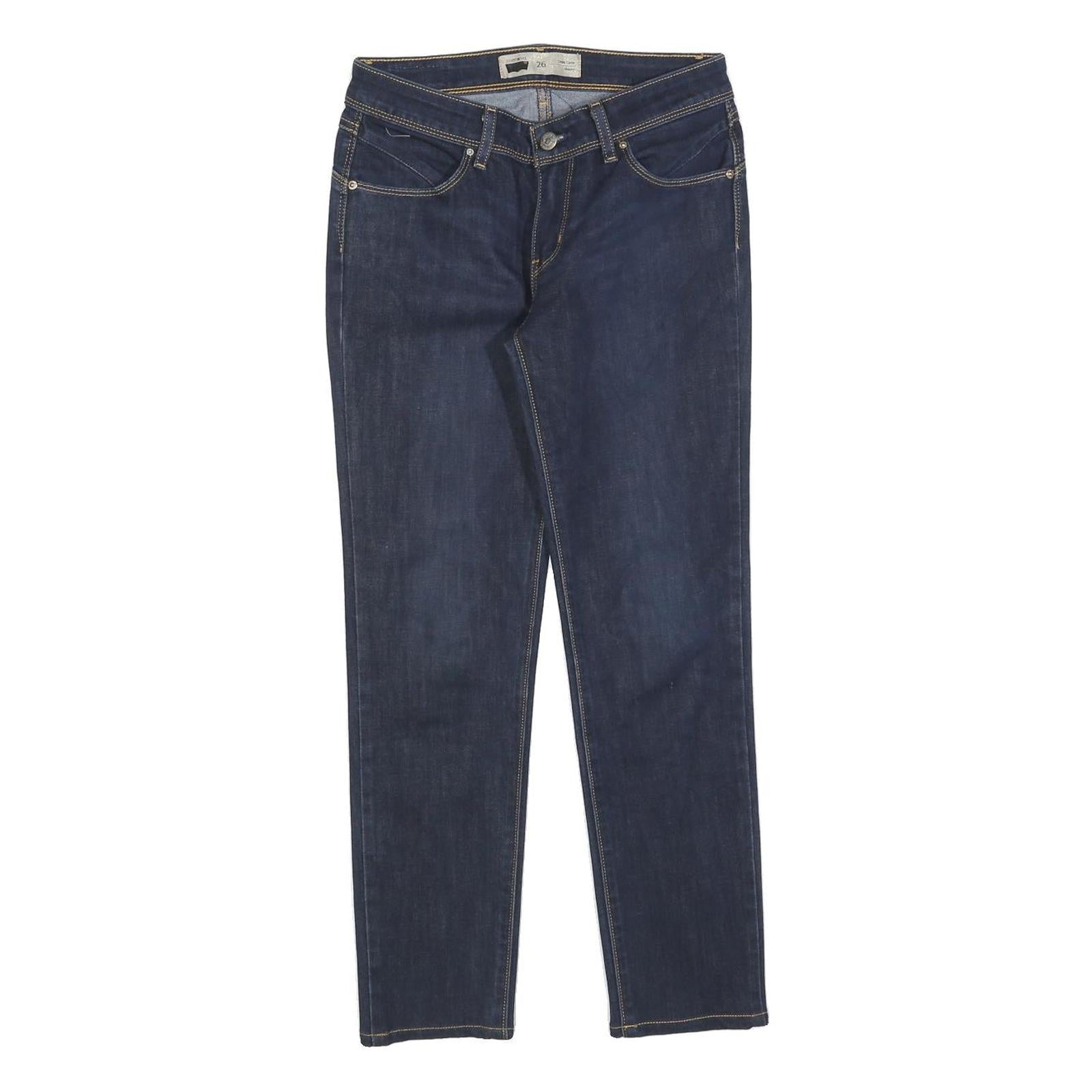 LEVI'S Womens Jeans Blue Slim Skinny Denim Raw W26 L26 Zip Cotton Blend