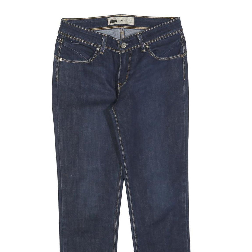 LEVI'S Womens Jeans Blue Slim Skinny Denim Raw W26 L26 Zip Cotton Blend