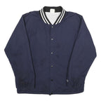 RAWLINGS Mens Navy Blue Button Jacket L Nylon Plain Casual Sportswear