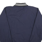 RAWLINGS Mens Navy Blue Button Jacket L Nylon Plain Casual Sportswear