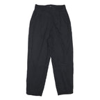 PENN BLACK Womens Cotton Blend Black Relaxed Straight Trousers W24 L24 Zip