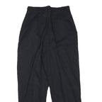 PENN BLACK Womens Cotton Blend Black Relaxed Straight Trousers W24 L24 Zip