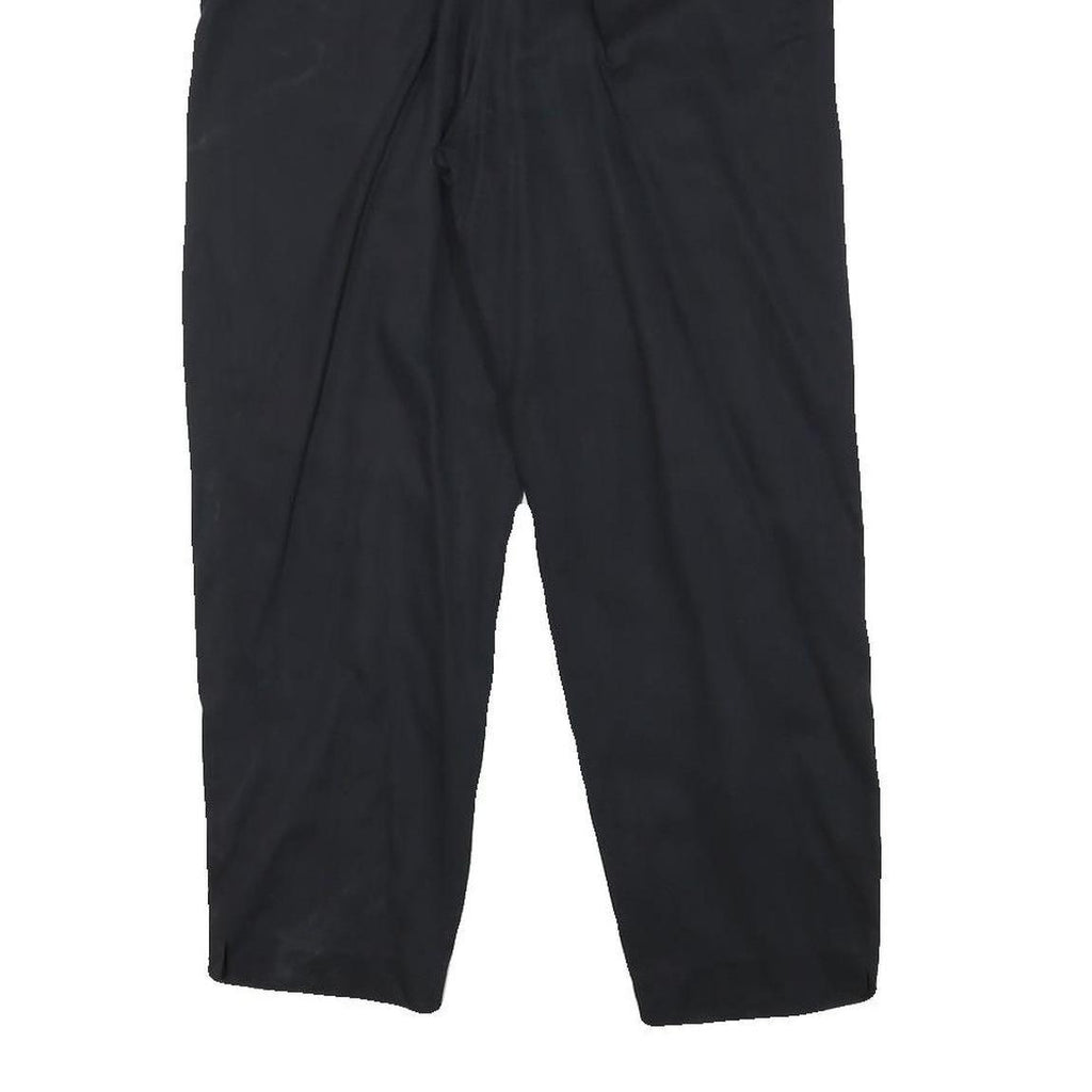 PENN BLACK Womens Cotton Blend Black Relaxed Straight Trousers W24 L24 Zip