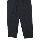 PENN BLACK Womens Cotton Blend Black Relaxed Straight Trousers W24 L24 Zip