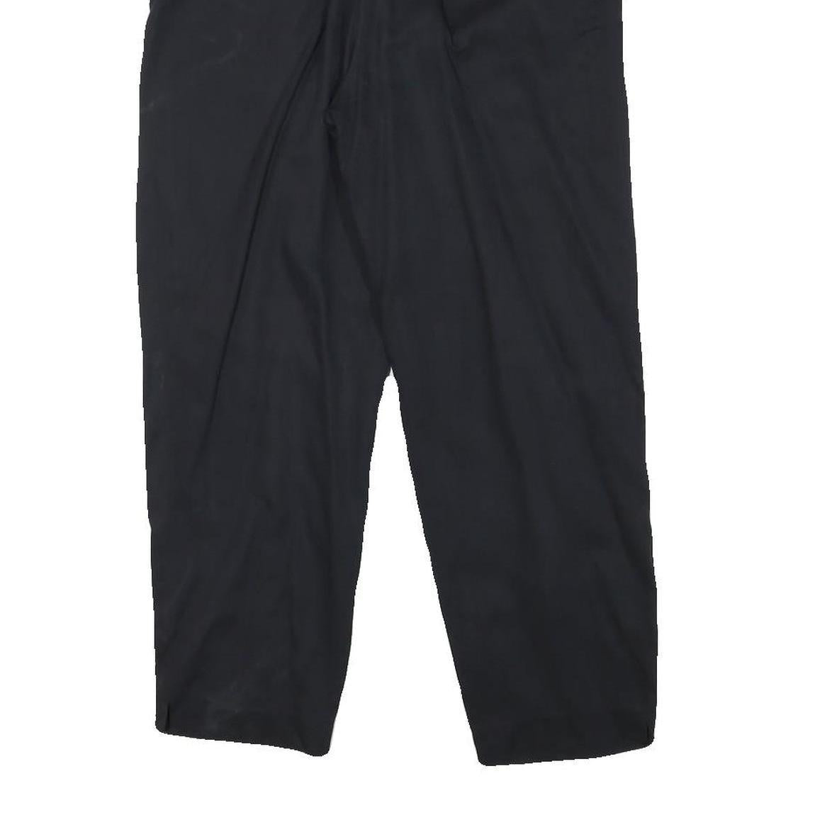 PENN BLACK Womens Cotton Blend Black Relaxed Straight Trousers W24 L24 Zip