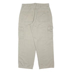 WRANGLER Mens Cotton Blend Relaxed Beige Cargo Trousers W34 L30 Zip Pockets