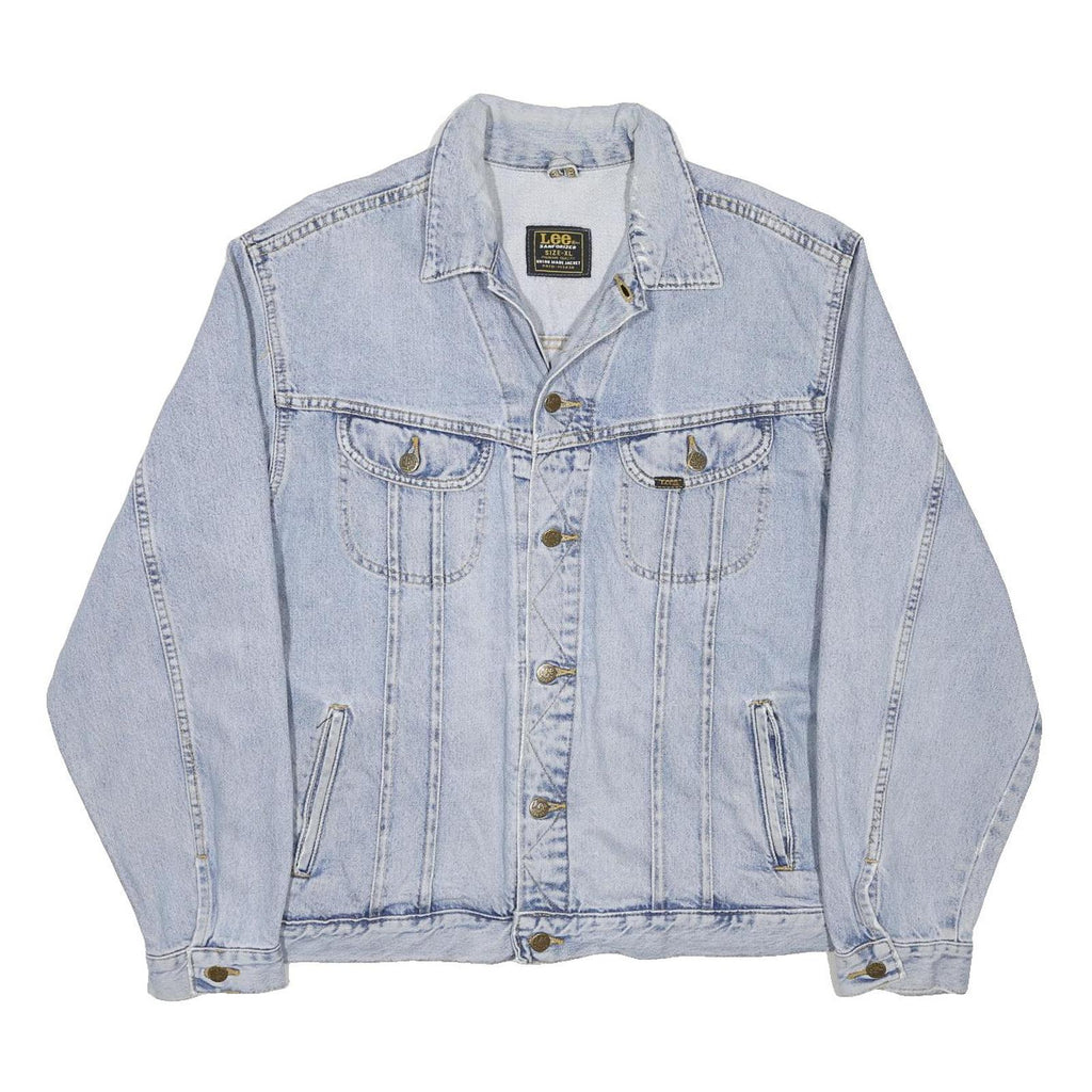 LEE Mens Blue Denim Jacket XL Cotton Button Classic Casual Vintage Style