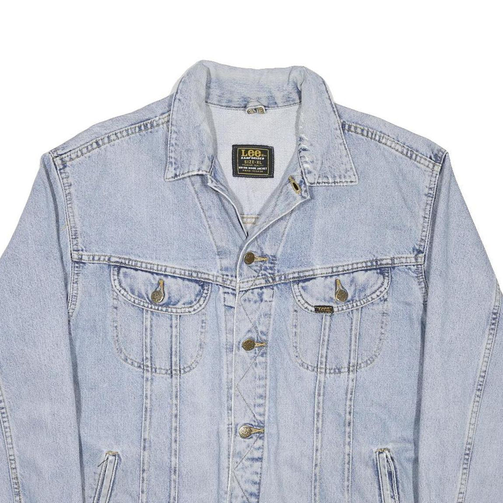 LEE Mens Blue Denim Jacket XL Cotton Button Classic Casual Vintage Style