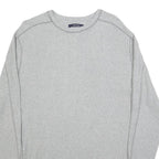 TOMMY HILFIGER Mens Grey Plain Cotton Blend Jumper Crew Neck Basic Knit M