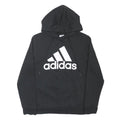 ADIDAS Boys Black Hoodie 12-13Y Cotton Blend Sportswear Sweatshirt