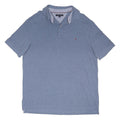 TOMMY HILFIGER Mens Blue Short Sleeve Plain Polo Shirt XL Cotton Blend
