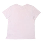 SUPERDRY Womens Pink Cotton Blend T-Shirt UK 12 Short Sleeve Crew Neck Logo
