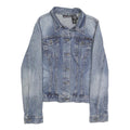DKNY Womens Blue Denim Button Cotton Classic Jacket L Jeans Vintage Style