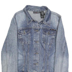 DKNY Womens Blue Denim Button Cotton Classic Jacket L Jeans Vintage Style
