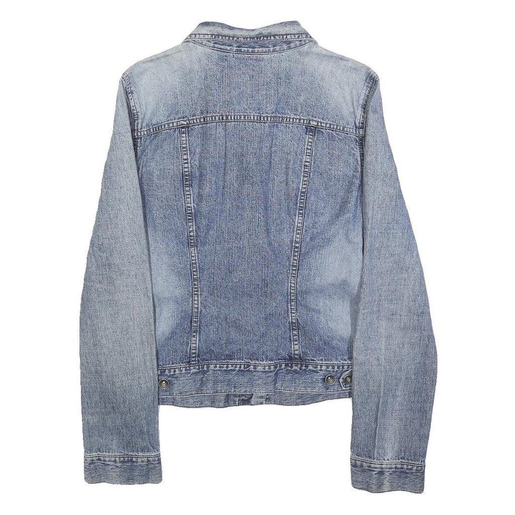 DKNY Womens Blue Denim Button Cotton Classic Jacket L Jeans Vintage Style