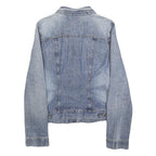 DKNY Womens Blue Denim Button Cotton Classic Jacket L Jeans Vintage Style