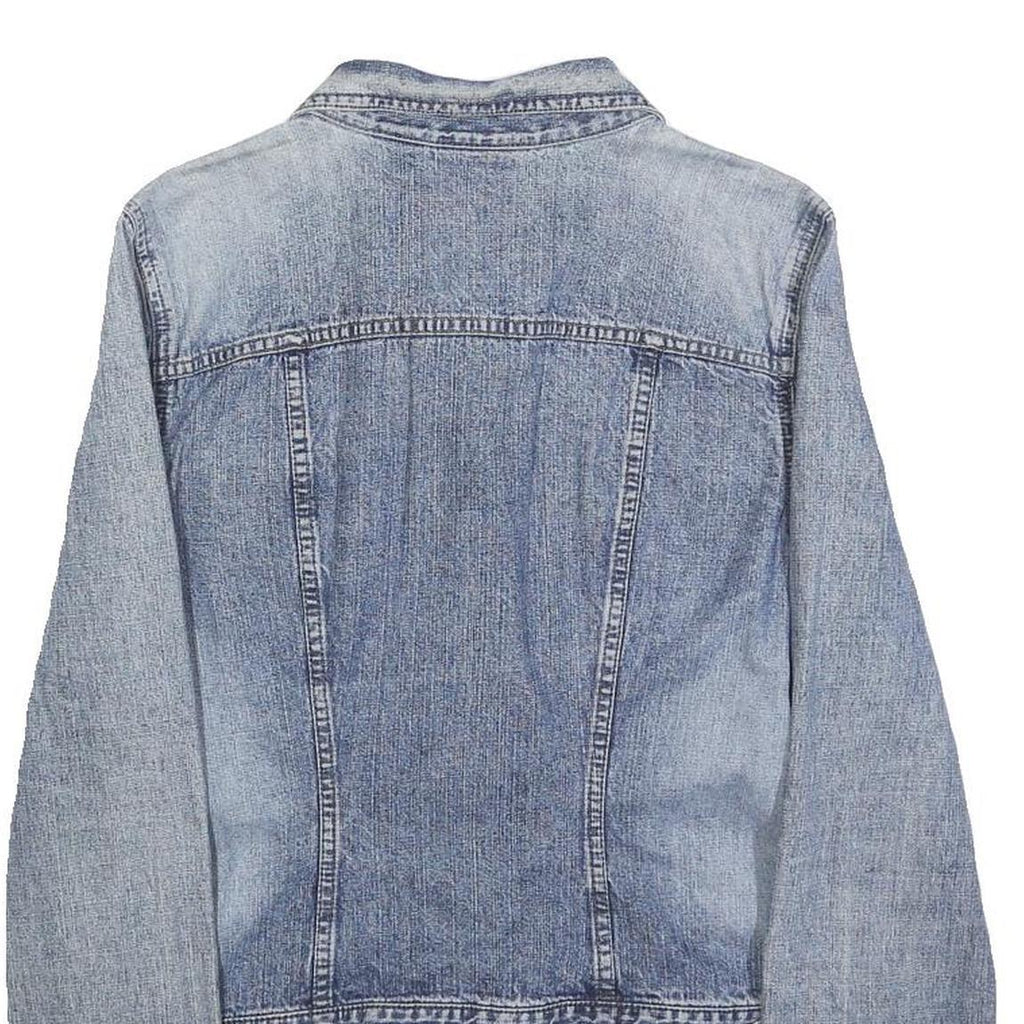 DKNY Womens Blue Denim Button Cotton Classic Jacket L Jeans Vintage Style