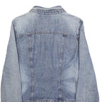 DKNY Womens Blue Denim Button Cotton Classic Jacket L Jeans Vintage Style