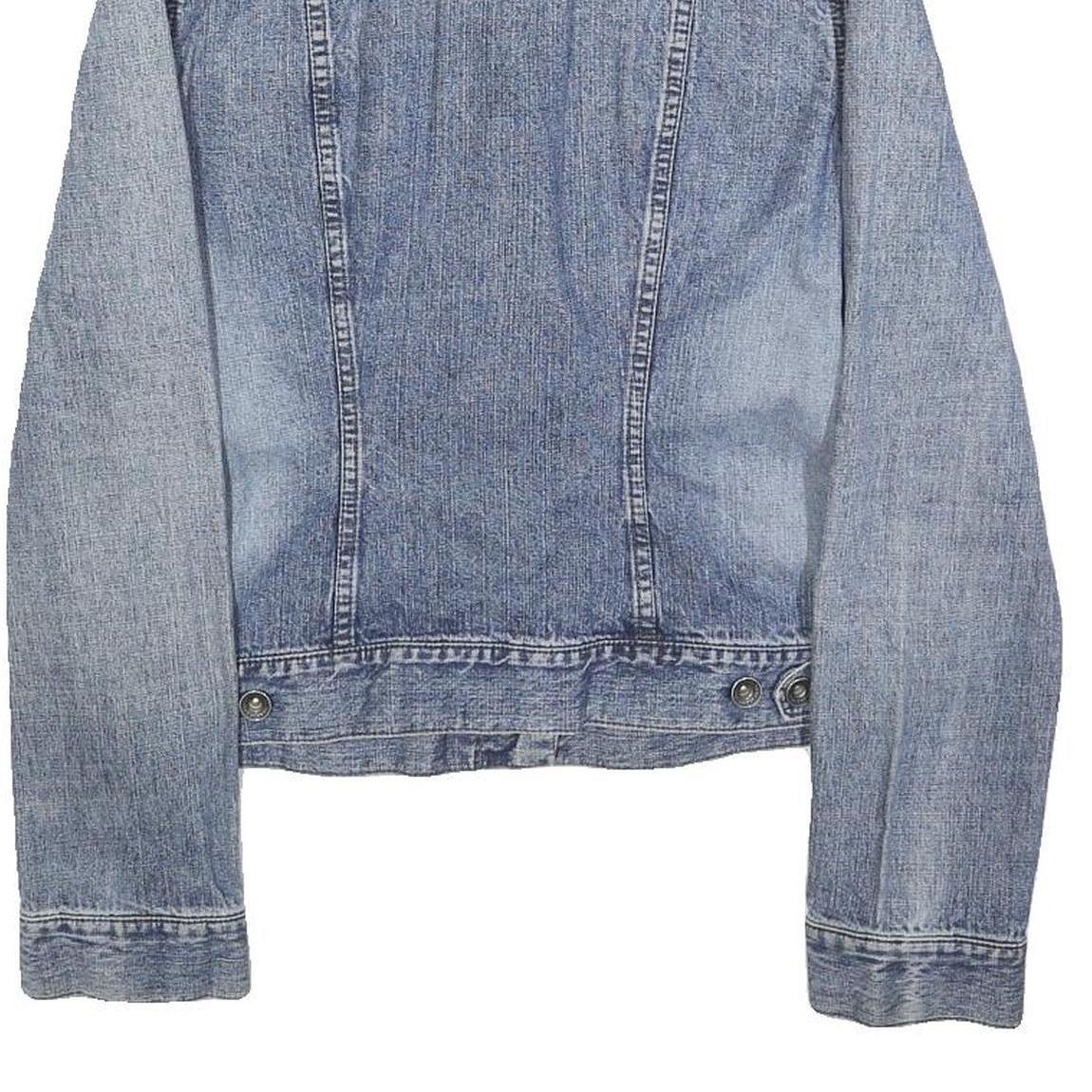 DKNY Womens Blue Denim Button Cotton Classic Jacket L Jeans Vintage Style