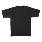 Mens Black Graphic T-Shirt L Short Sleeve Crew Neck Casual Cotton Blend