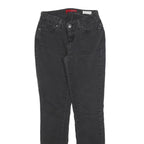 GUESS Womens Slim Black Denim Slim Fit Jeans W26 L32 Zip Pocket Design