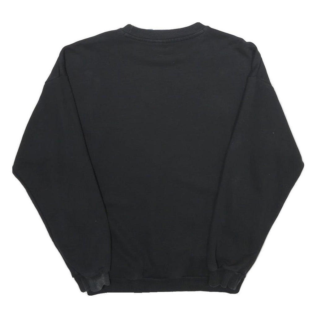 ADIDAS Womens Black Cotton Blend Crew Neck UK 8 Sweatshirt Logo Print