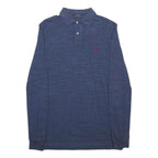 POLO RALPH LAUREN Mens Blue Long Sleeve Plain S Cotton Blend Polo Shirt