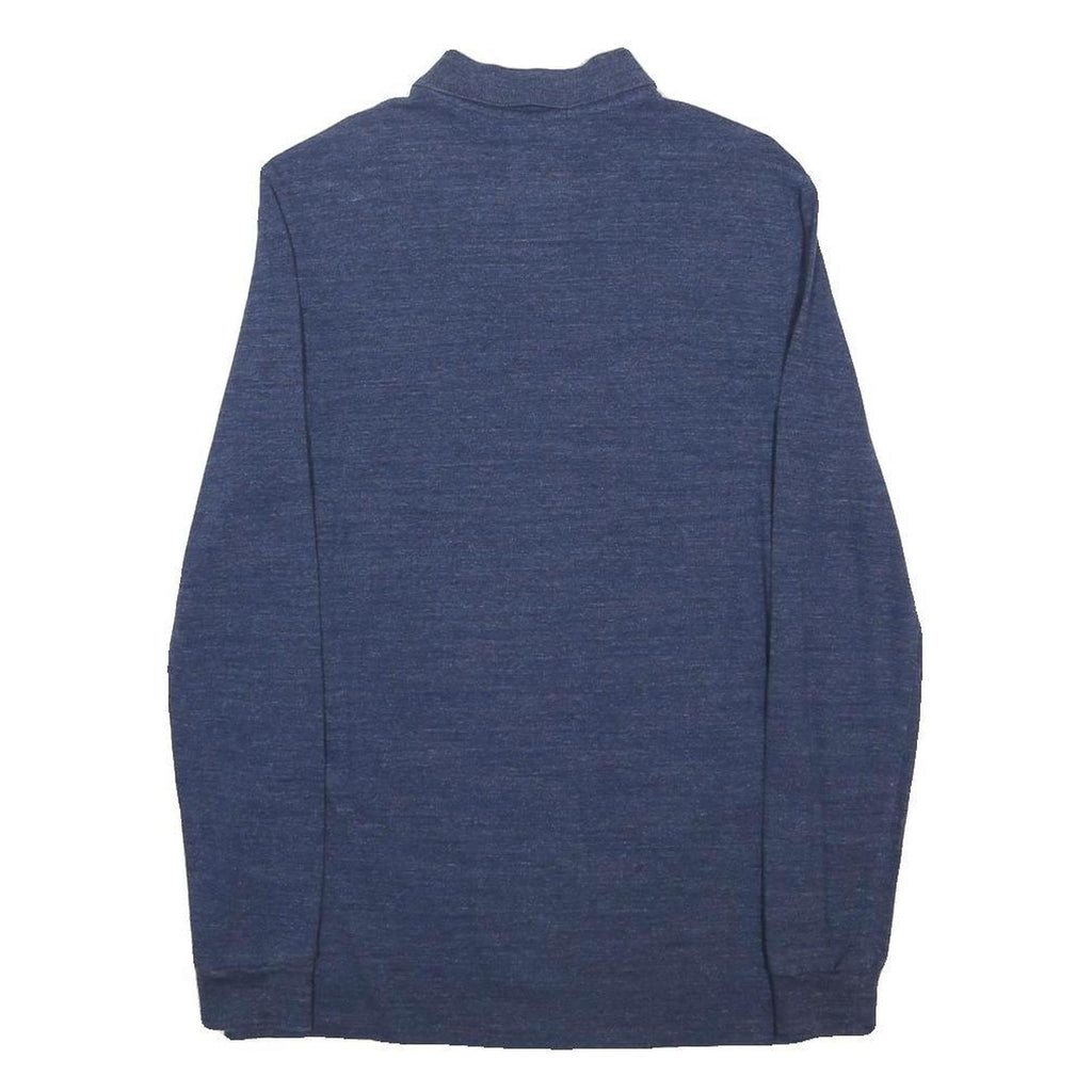 POLO RALPH LAUREN Mens Blue Long Sleeve Plain S Cotton Blend Polo Shirt