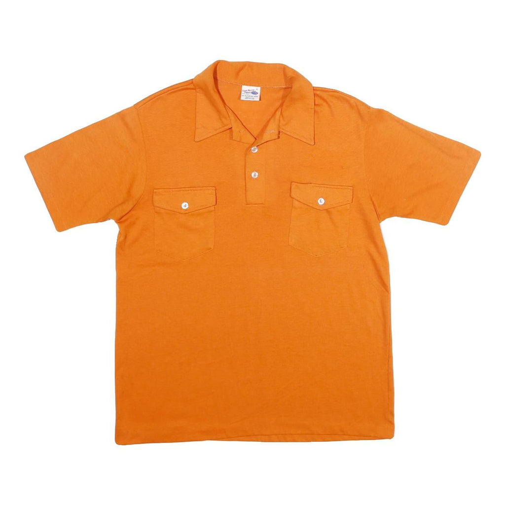 FLIGHT-MASTER Mens Orange Cotton Blend Short Sleeve Plain M Polo Shirt