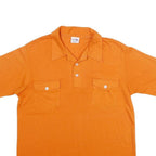 FLIGHT-MASTER Mens Orange Cotton Blend Short Sleeve Plain M Polo Shirt