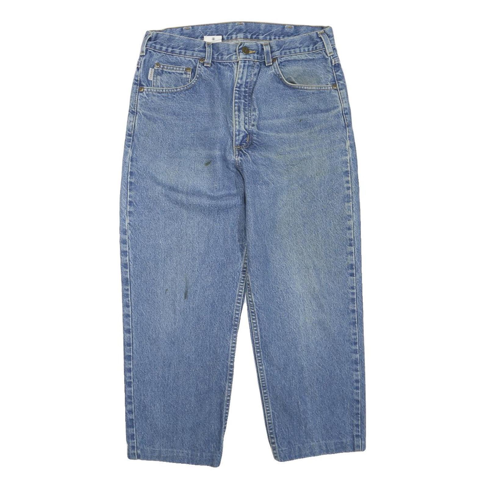 CARHARTT Womens Jeans Blue Regular Straight Denim Medium W32 L24 Cotton Blend