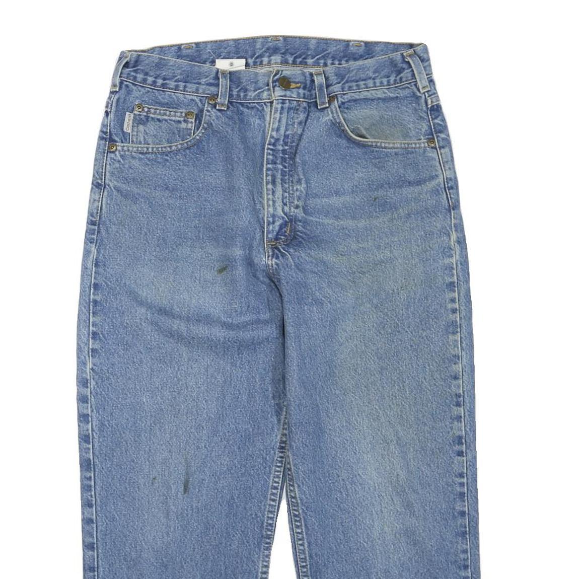 CARHARTT Womens Jeans Blue Regular Straight Denim Medium W32 L24 Cotton Blend
