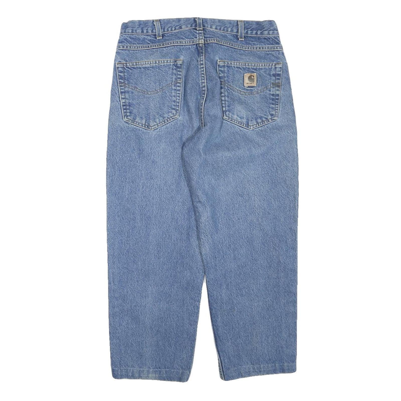 CARHARTT Womens Jeans Blue Regular Straight Denim Medium W32 L24 Cotton Blend