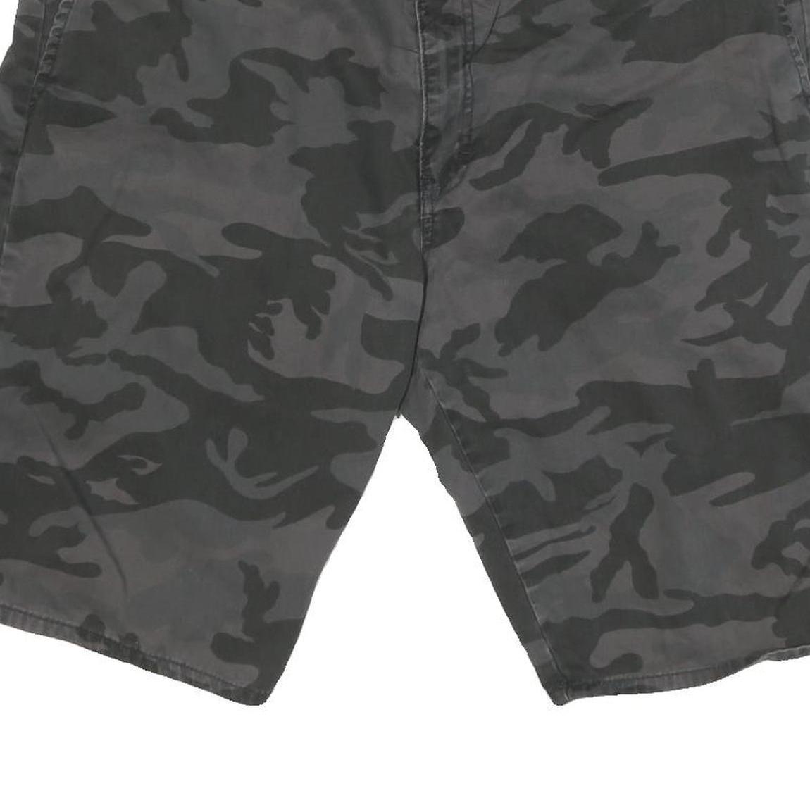 DICKIES Mens Shorts Black Camouflage XL W40 Cotton Blend Casual Style
