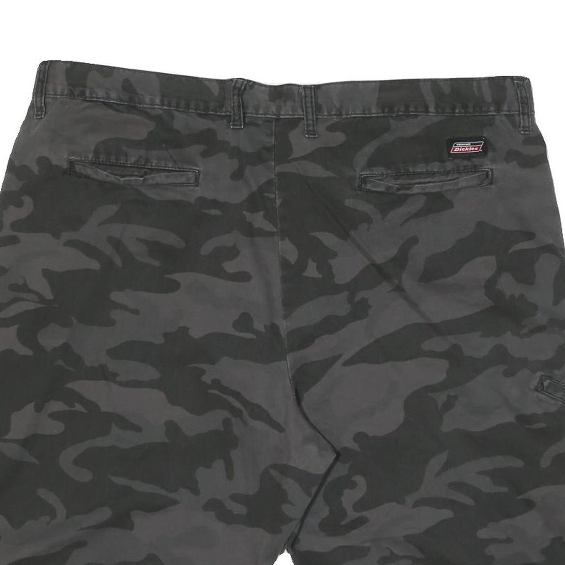 DICKIES Mens Shorts Black Camouflage XL W40 Cotton Blend Casual Style