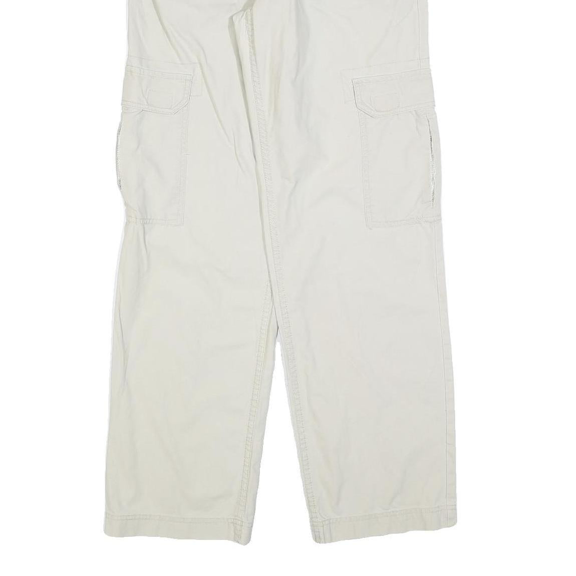 BIAGGINI Mens Regular Fit Cream & Beige Cargo Trousers W32 L32 Cotton Blend Zip