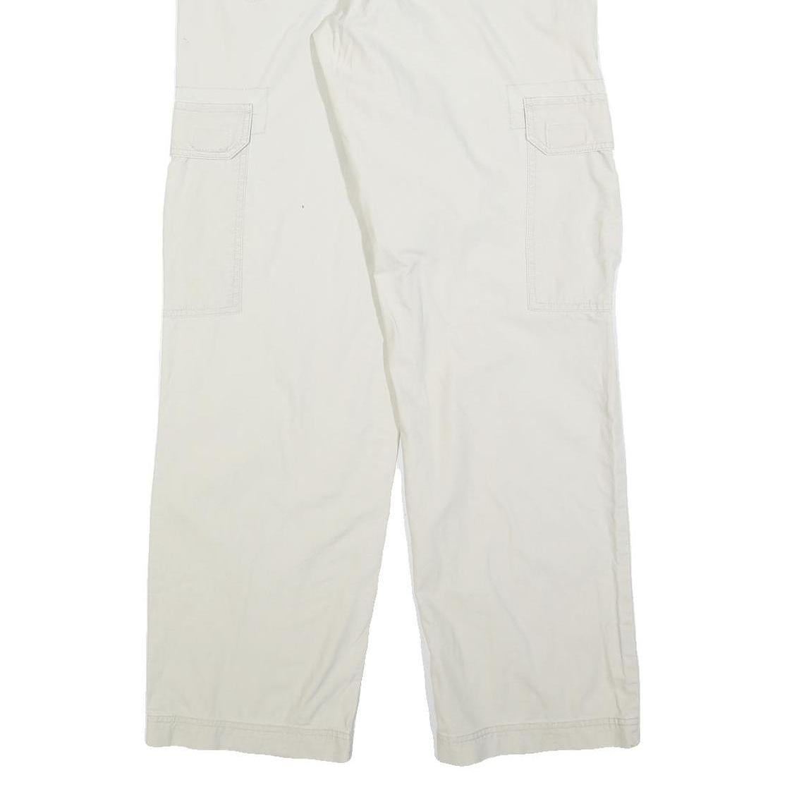 BIAGGINI Mens Regular Fit Cream & Beige Cargo Trousers W32 L32 Cotton Blend Zip