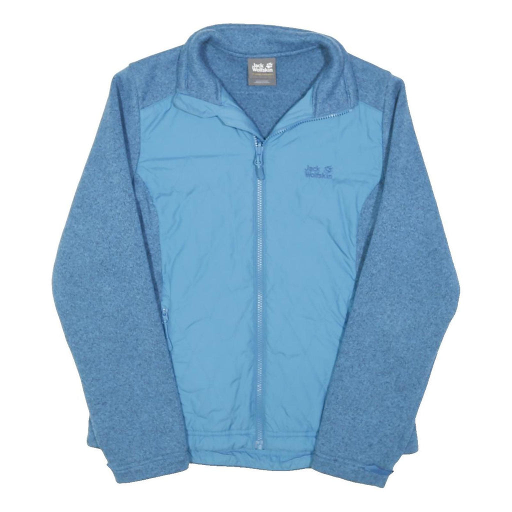 JACK WOLFSKIN Womens Blue Jacket UK 10 Polyester Blend Zip Outdoor Casual Fleece