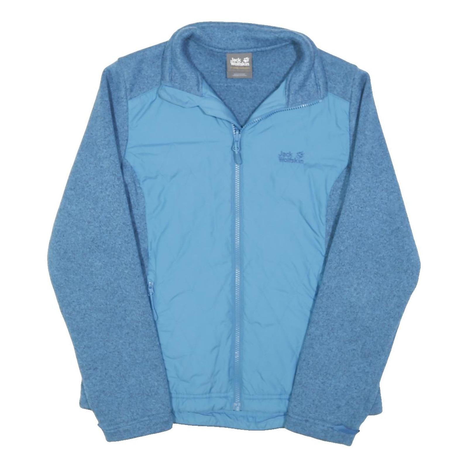 JACK WOLFSKIN Womens Blue Jacket UK 10 Polyester Blend Zip Outdoor Casual Fleece