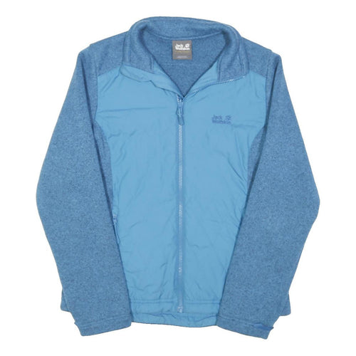 JACK WOLFSKIN Womens Blue Jacket UK 10 Polyester Blend Zip Outdoor Casual Fleece
