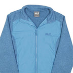 JACK WOLFSKIN Womens Blue Jacket UK 10 Polyester Blend Zip Outdoor Casual Fleece