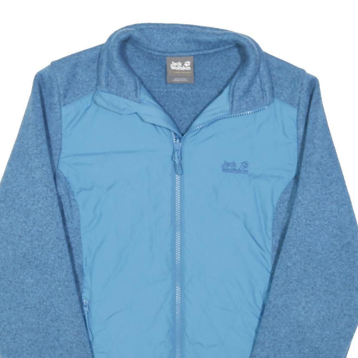 JACK WOLFSKIN Womens Blue Jacket UK 10 Polyester Blend Zip Outdoor Casual Fleece