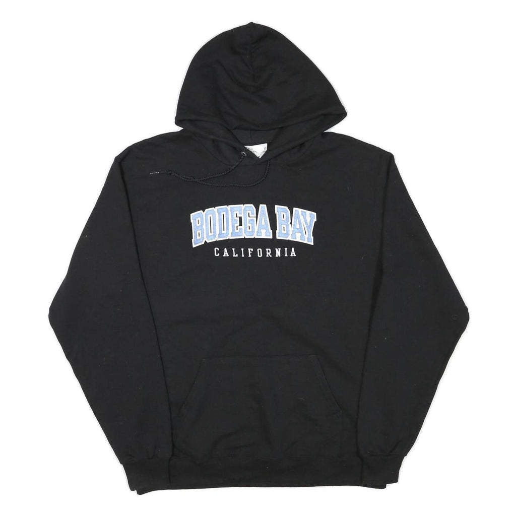 CHAMPION Mens Black Bodega Bay California Pullover Hoodie L Cotton Blend Casual